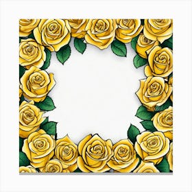 Yellow Roses Frame 17 Canvas Print