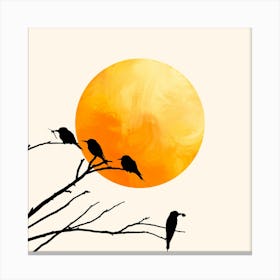 Sun And Bird Design 1 Canvas Print