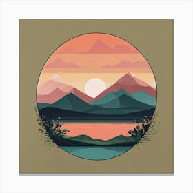 Boho Art Minimalist Landscape Mountains (28) Canvas Print