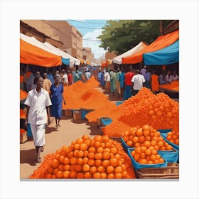 Oranges At The Market Canvas Print