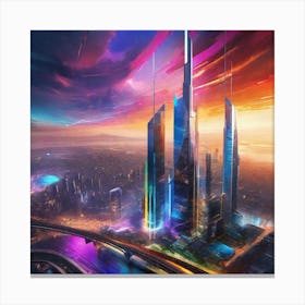 Futuristic Cityscape 97 Canvas Print