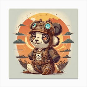 Steampunk Panda 1 Canvas Print