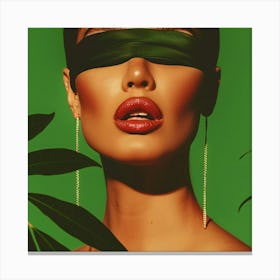 Woman With A Blindfold Canvas Print