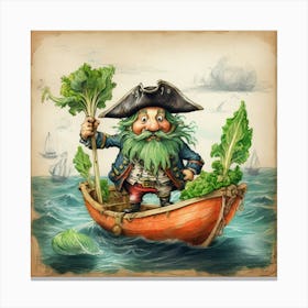 Pirate In A Boat Canvas Print