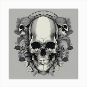 Skull And Roses Canvas Print