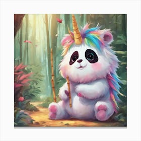 Unicorn Panda Canvas Print