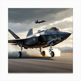 F35 Fighter Jet In A Dog Fight (6) Canvas Print