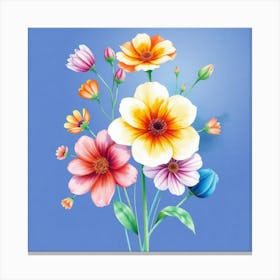 Asm Watercolor Flowers In Different Colors Bb09b020 946d 4e71 Bfe2 66e77e0bb8bd Stampe su tela