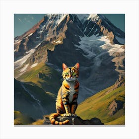 Cat In The Mountains Canvas Print