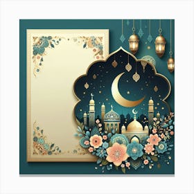 Muslim Holiday Card Canvas Print