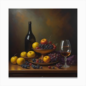 Fruit And Wine Canvas Print