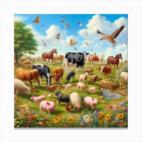 Spring Animals Canvas Print