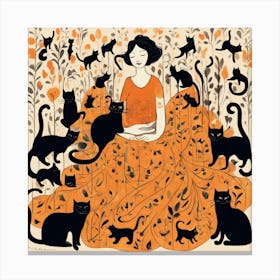 Cat Lady 1 Canvas Print