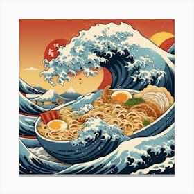 Graphic Design Great Ramen Wave Square Art 3 Canvas Print