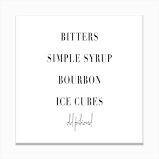 Old Fashioned Cocktail Recipe Canvas Print