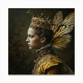 Surrealistic Painting Featuring A Bee Human Hybrid In Regal Attire Side Profile Captured As If In A Canvas Print