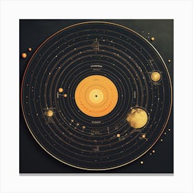 Planets Of The Solar System on Gramophone Record 1 Canvas Print