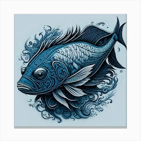 Blue Fish 1 Canvas Print