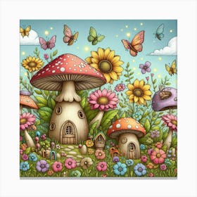 Whimsical Magical Mushroom 5 Canvas Print