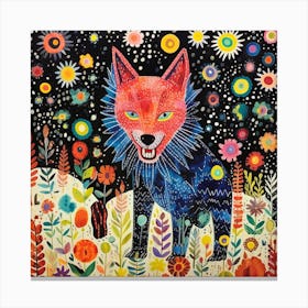 Fox In The Night Canvas Print