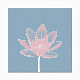 A White And Pink Flower In Minimalist Style Square Composition 573 Canvas Print