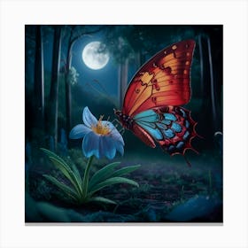 Butterfly In The Forest 2 Canvas Print