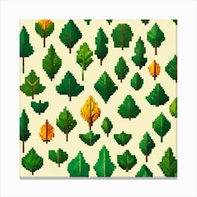 Pixel Tree Pattern Canvas Print