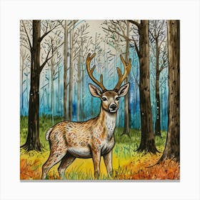 Deer In The Woods 83 Canvas Print