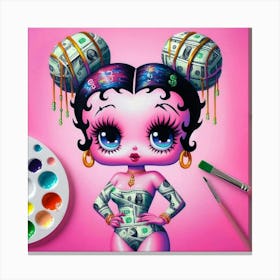 Money Money Money Betty Boop Canvas Print