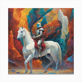 Knight On Horseback 7 Canvas Print