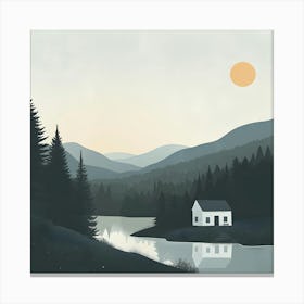 House By The Lake Canvas Print