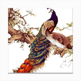 China Peafowl Glass Feather Peacock Canvas Print