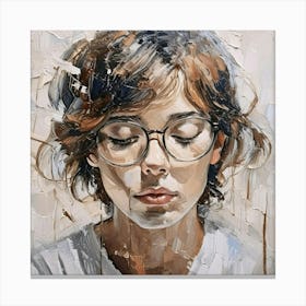 Portrait Of A Woman With Glasses Canvas Print