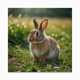 Rabbit In The Grass Canvas Print