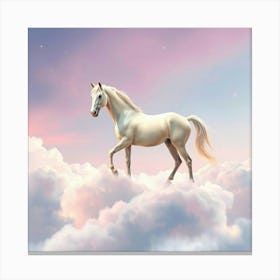 White Horse In The Clouds 2 Canvas Print