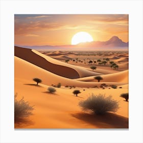 Sunset In The Desert 7 Canvas Print