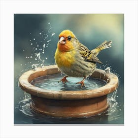 Bird Bath 3 Canvas Print