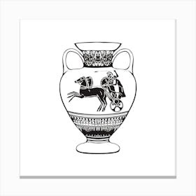 Black And White Greek Vase Canvas Print