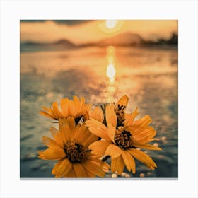 Sunset Flowers Canvas Print