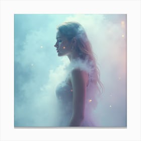 Beautiful Girl In Smoke Canvas Print