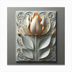 Decorated paper and tulip flower 9 Canvas Print