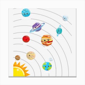 Cute Colorful Planet Solar System Gift S Canvas Print