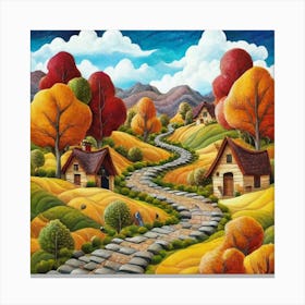 The Winding Road Home. In the middle of the meadows 14 Canvas Print