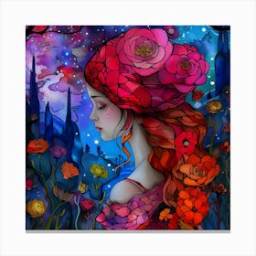 Fairy of pink roses Canvas Print