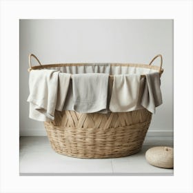 Basket Of Towels Canvas Print