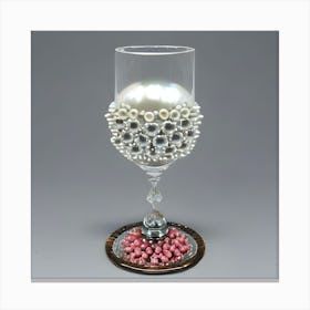 Wine Glass With Pearls Canvas Print