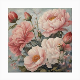 Pink Peonies 1 Canvas Print