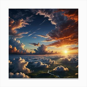 Sunrise Over Clouds 4 Canvas Print