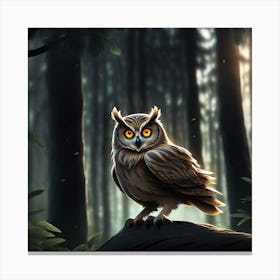 Owl In The Forest 27 Canvas Print