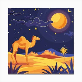 Camel In The Desert 6 Canvas Print